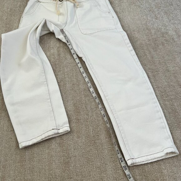 Revolve One Teaspoon Shabbies White Drawstring Boyfriend Crop Jeans S - Picture 5 of 10